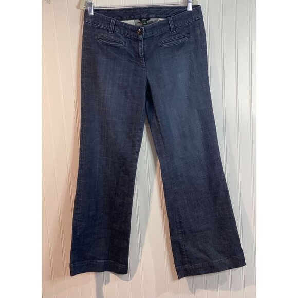 J.Crew Womens City Fit Dark Wash Wide Leg Denim Pants Size 10 - Picture 4 of 13